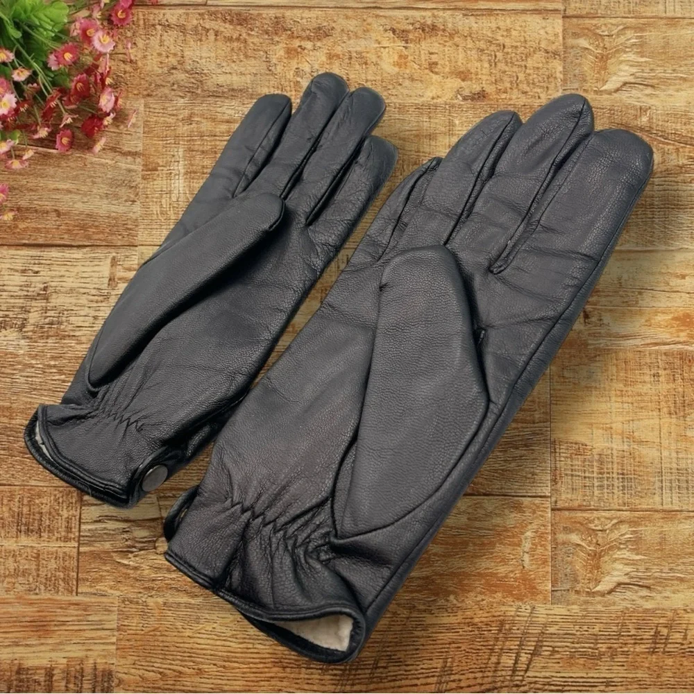 FOWNES Women's Leather Sherpa Lined Gloves Size Large
